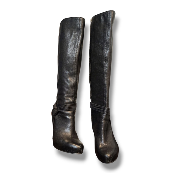🖤2000's Black Leather Knee-High Boots - Picture 5 of 9